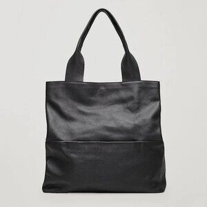 *SOLD* COS Large Grained Black Genuine Leather Bag